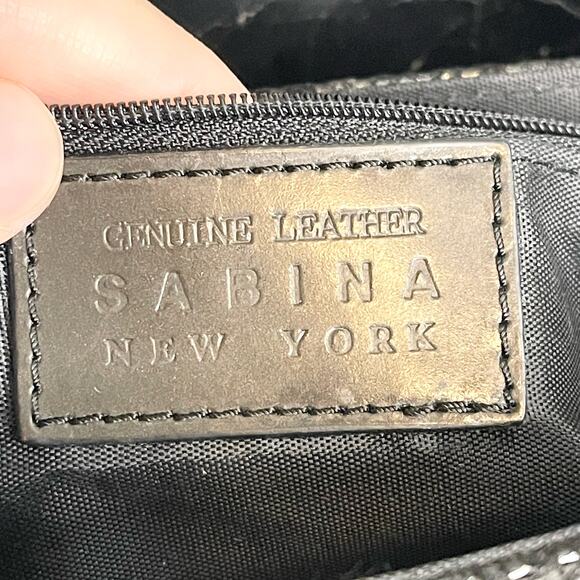 Sabina Black Python Leather and Velvet Shoulder Bag - Picture 3 of 8